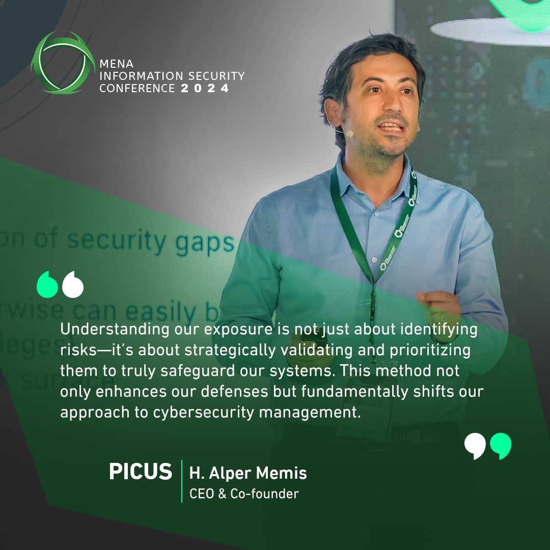 PicusSecurity's tweet image. That’s a wrap for #MENAISC2024! 🎤

H. Alper Memis, CFA from Picus Security tackled Threat Exposure Management, focusing on how validation &amp;amp; prioritization enhance resilience. 🌐 

See you at future events!

#CyberSecurity #SaudiVision2030 #PicusSecurity