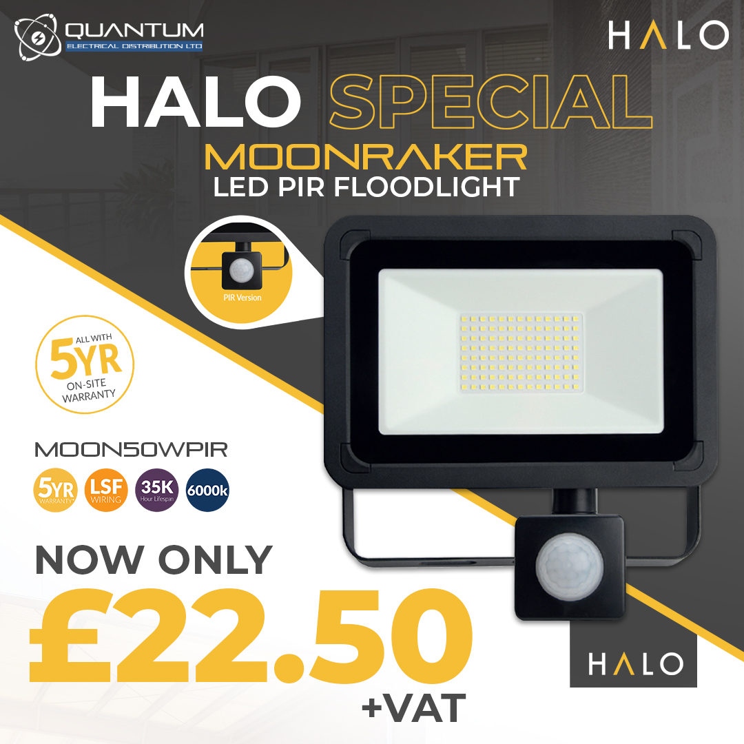 💥 Special 💥

Be sure not to miss out on this limited time offer!

HALO MOON50WPIR 50W LED PIR Floodlight - Now only £22.50

Call now to place an order or visit us in branch: 📞 01293 213 007

#TheQuantumWay #electrician #electricianlife #sparky #led #lighting #floodlight