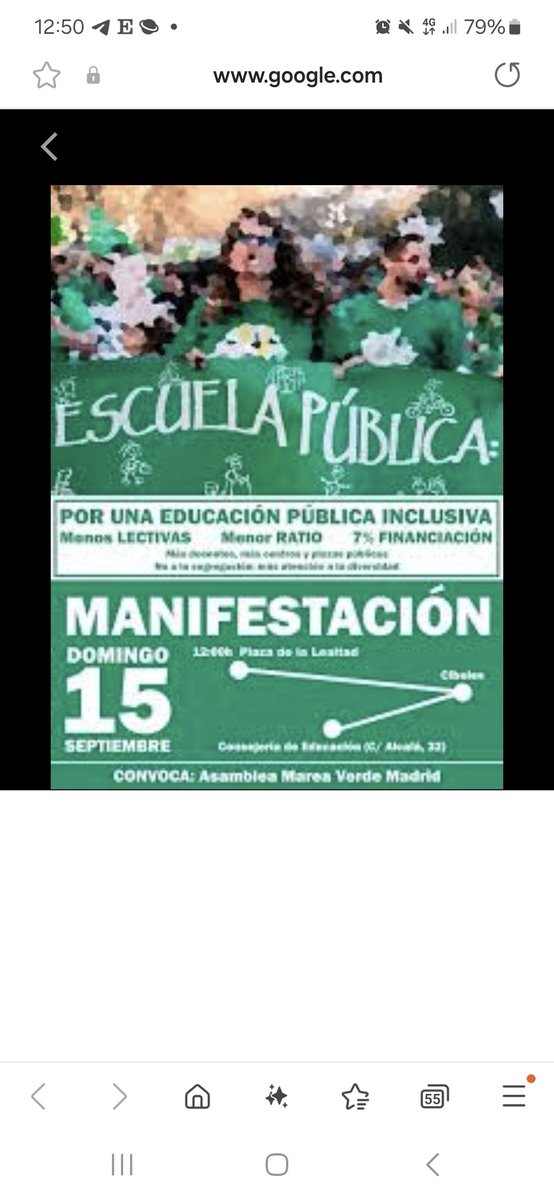 La Plataforma en la manifestación de hoy de la Escuela Pública convocada por <a href="/VenaMareaVerde/">Marea Verde Madrid ¡#MatricúlateEnLaPública!</a>