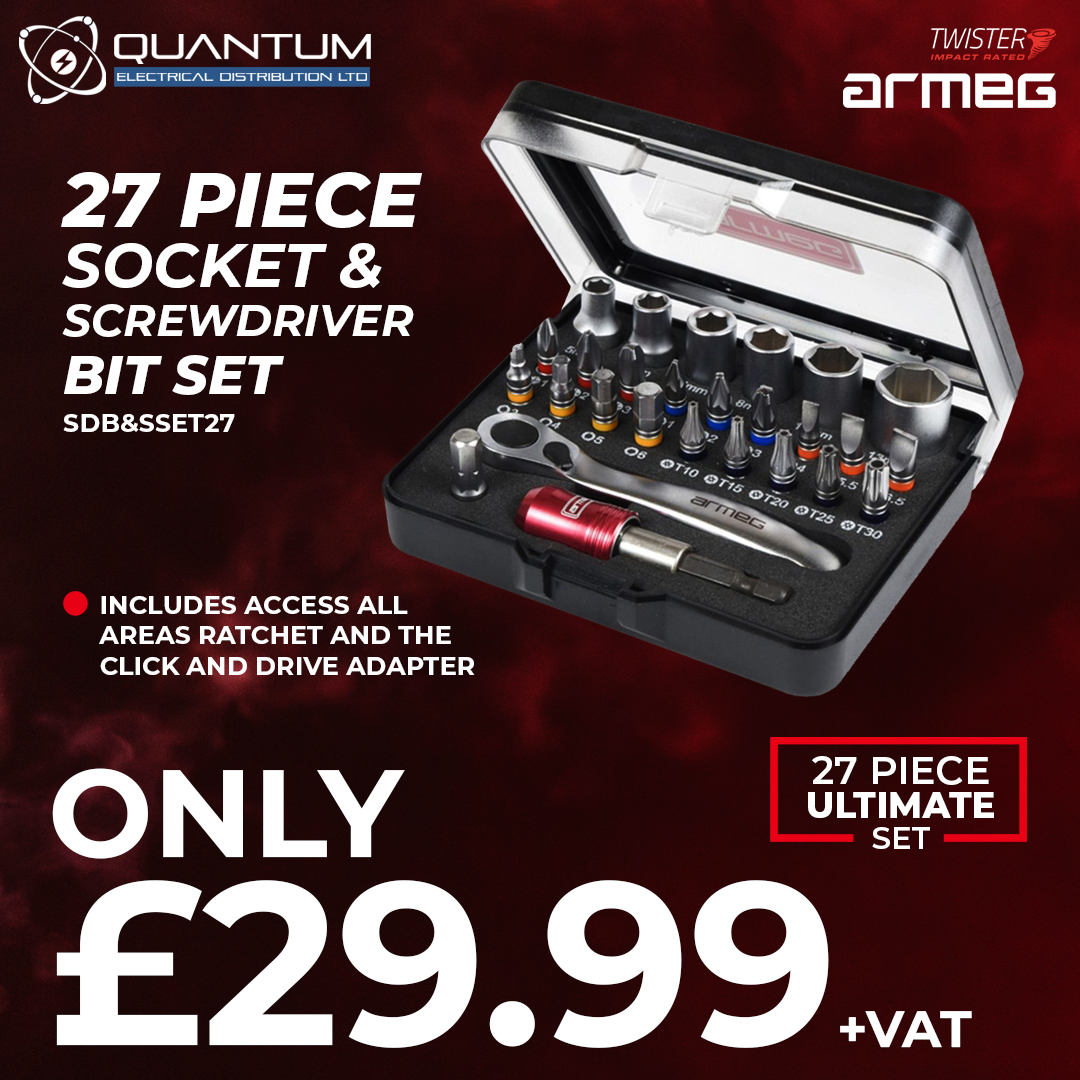 We’ve got another sale just for you. You can now purchase the <a href="/armeguk/">Armeg</a> 27 Piece Socket &amp; Screwdriver Bit Set for only £29.99! (+Vat)

Don’t miss out, grab yours now. Only available while stocks last! Limited stock!

Call now to place an order: 📞 01293 213 007

#sparky #armeg