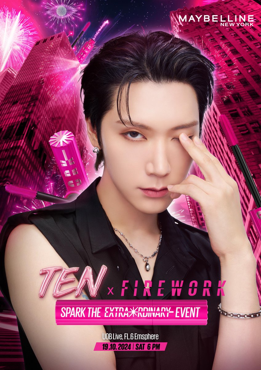 มาดูพลุกับ #TEN กับอีเว้นท์แรกในฐานะ Brand Spokesperson เปิดตัว Firework #มาสคาร่าขนตาพลุ สุด Exclusive​

🎆TEN x Firework – Spark the Extraordinary Event​
📅18:00 น. 19 ต.ค. 67 ​
🏟️UOB Live, 6 FL EmSphere​
💜1,500 สิทธิ์ ​

TEN FIREWORK IT​
#TENxMNYMeetandGreet