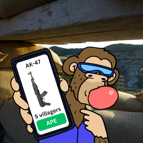 IApedX's tweet photo. $iAped an AK-47 wif 5 villagers to kill the jeets https://t.co/xvl5diGKG2