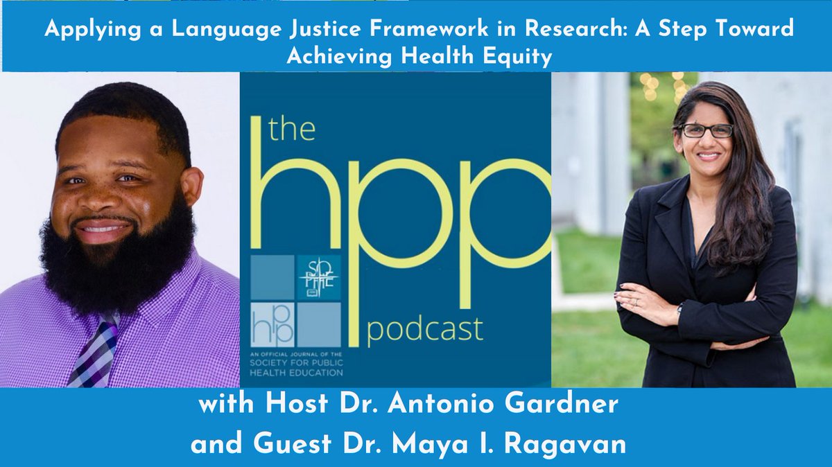 TheHPPJournal (@thehppjournal) on Twitter photo Take a listen to Dr. Maya Ragavan share best practices for including people who use #languages other than English in research in our latest podcast episode.
(open.spotify.com/episode/6orlsp…)
Read more here: journals.sagepub.com/share/SJUJREJP…
<a href="/LaNitaSWright/">LaNita Wright</a> <a href="/SOPHEtweets/">SOPHE</a> <a href="/antonio_gardner/">Antonio Gardner</a> Take a listen to Dr. Maya Ragavan share best practices for including people who use #languages other than English in research in our latest podcast episode.
(open.spotify.com/episode/6orlsp…)
Read more here: journals.sagepub.com/share/SJUJREJP…
<a href="/LaNitaSWright/">LaNita Wright</a> <a href="/SOPHEtweets/">SOPHE</a> <a href="/antonio_gardner/">Antonio Gardner</a>