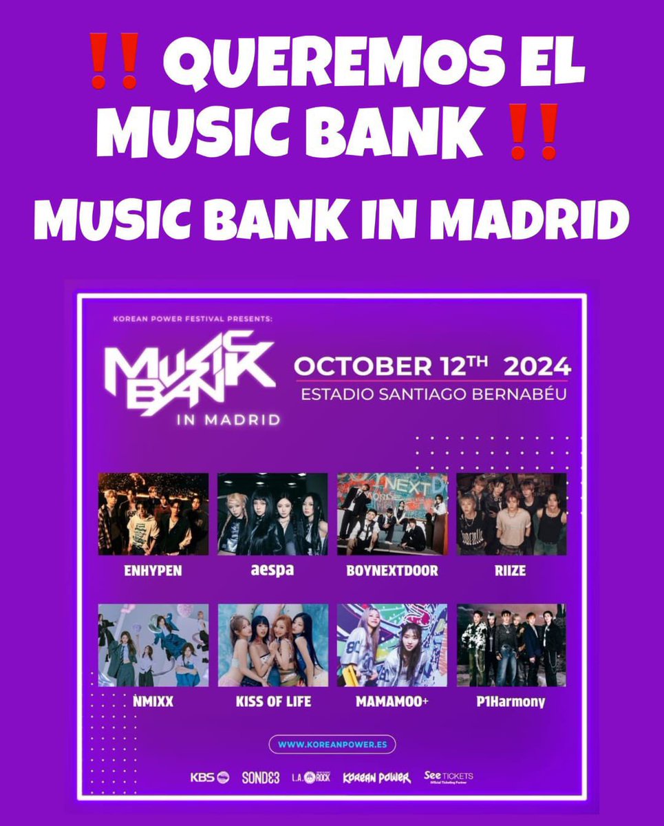 SpainCarat's tweet photo. INFO [15.09.2024] ¡Apoyemos el K-pop en España y Europa! 🖤🎶

Nos sumanos a la iniciativa y petición colectiva para que no se cancele el MUSIC BANK el proximo 12 de Octubre, organizado por @koreanpowerkpop

Aunque SEVENTEEN no está en la line-up, nos unimos a los fans de K-pop de España y Europa que han sido afectados por esta situación. 🌍💔

Es fundamental respaldar estos eventos para que el K-pop siga brillando en nuestro país y en toda Europa. 

¡No dejemos que el K-pop se apague en nuestro país, da igual de que fandom seas ! ¡juntxs somxs mas fuertes 💪!   
Firma la petición para salvar el #MUSICBANKINMADRID.
 
Por favor, firma la petición y comparte para que juntos salvemos el evento 👉 [https://t.co/sHtq3l5IcO](https://t.co/sHtq3l5IcO)

¡Solo te llevará un minuto! ⏱️

#SIALMUSICBANK #WEWANTMUSICBANK #SAVEMUSICBANK