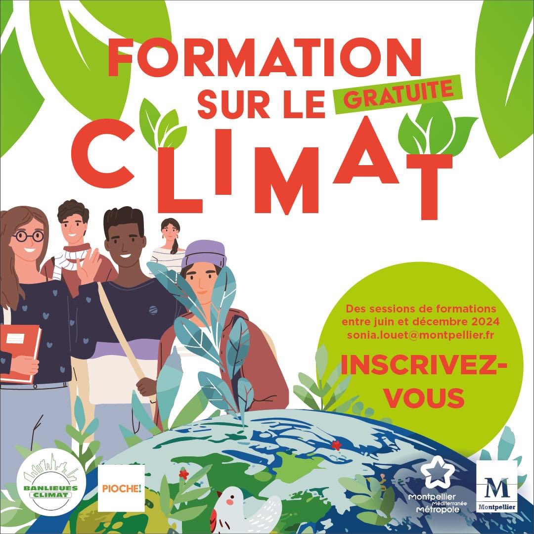 🍃 La Métropole se mobilise avec l’association Banlieues Climat et propose des journées de formation sur le climat pour les 16-25 ans.
📅 26 &amp; 27 septembre 2024 de 9h à 17h -  Espace Gisèle HALIMI
🆓 Gratuit
Inscrivez-vous ➡ swll.to/rBaNVdY