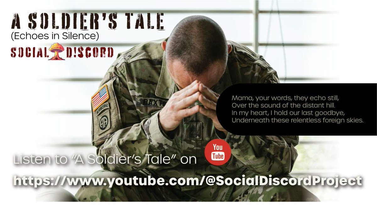 SDMusicProject's tweet photo. Echoes of a story left untold… 🎧 Let 'A Soldier’s Tale' take you on a journey through silence and reflection. Watch the lyric video now on YouTube! https://t.co/QR7r9nlAqL  #SoldiersTale #Music #Song #AltRock #IndieRock #MilitaryTribute https://t.co/wNeloyporK