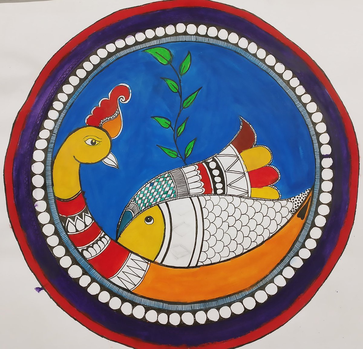 aasthaprakash09's tweet photo. Madhubani painting 🖌️🎨 
Peacock 🦚

Vibrant hues and intricate patterns bring the peacock to life in this Madhubani masterpiece.

 #MadhubaniArt #madhubanipainting 
#PeacockPainting 
#ArtOfIndia #TraditionalArt
 #ColorfulCreations #colours 
#beautiful #beauty 
#artdecor https://t.co/fFRYIxJGv1