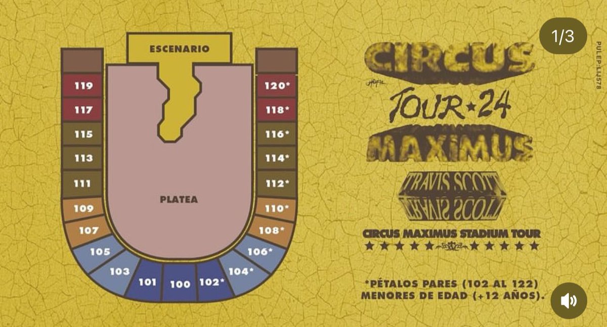 Sebastaiza's tweet photo. Vendo 3 boletas para Travis Scott sector 103 para hoy Domingo 15 de septiembre Bogotá, cada boleta negociable. 

No vamos porque tenemos otro evento, porfa RT 🚨 🚨 

#TravisScott  #CircusMaximusTour #Colombia #VendoBoleta #Bogotá #Bogota #15sep https://t.co/IgDSfGyU6n