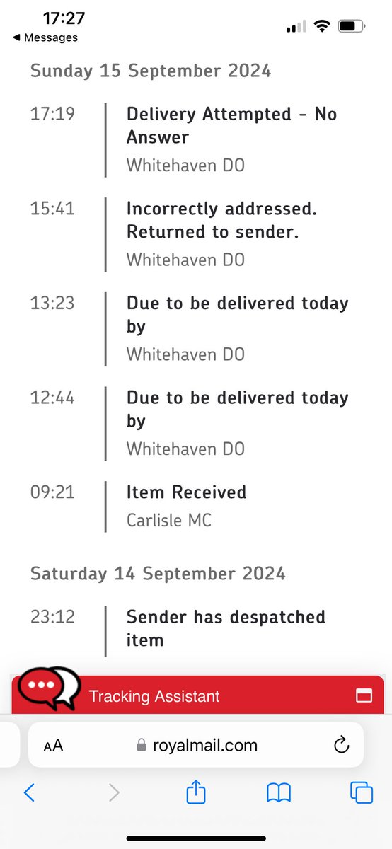 Ooooh <a href="/RoyalMail/">Royal Mail</a> <a href="/RoyalMailHelp/">Online customer service</a> SHAME on you!!! If you don’t want to deliver on a Sunday say so and don’t hide behind lies and deceit! This is disgraceful!!!