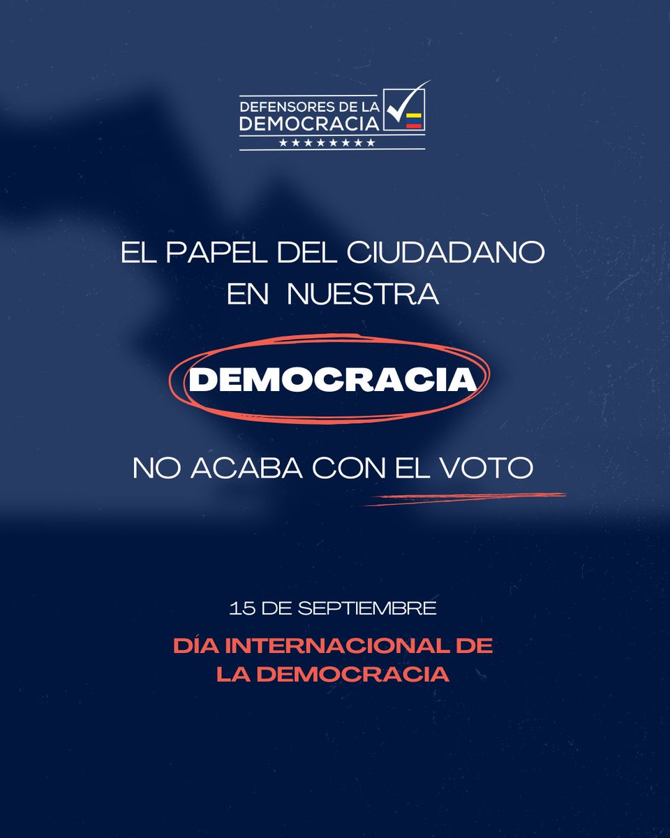 En el Día Internacional de la Democracia, recordemos que cada acción cuenta. Nuestro rol como ciudadanos no termina al votar. ¡Sigamos construyendo una democracia fuerte! 🌍🗳️ #DemocraciaViva #15Sep
