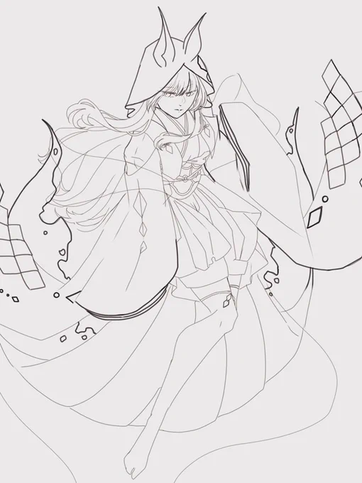 #皆さんラフと塗った後を見せてください 