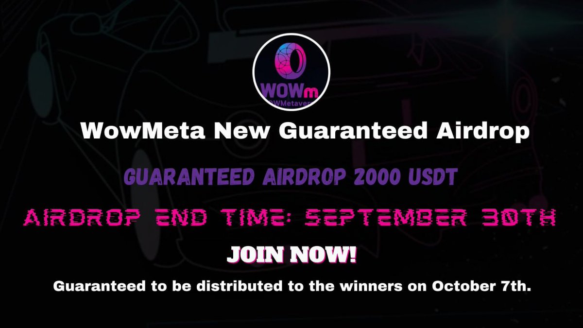 💵New Round Guaranteed USDT Airdrop Is Live!

Participate in our guaranteed airdrop to share 2000 USDT.

Airdrop:
t.me/WowMetaNewGuar…

Airdrop rewards will be distributed to your wallet address October 7th and 700 lucky random participants (700 winners in total) will be