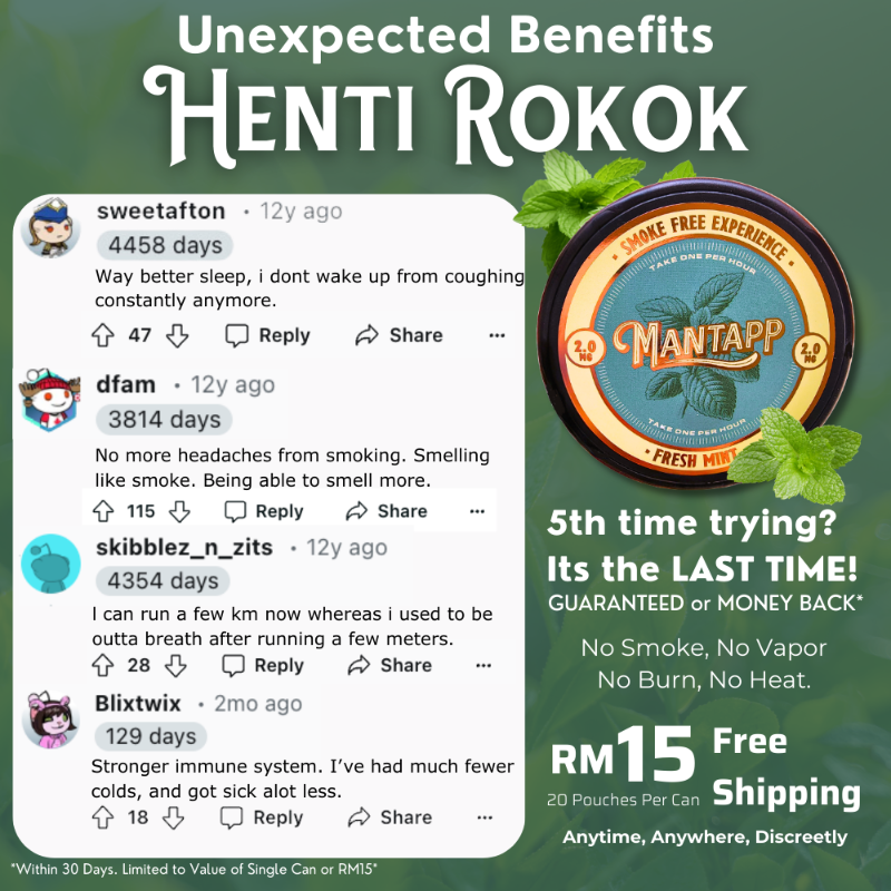 MantappMy's tweet photo. Sedia untuk Henti Merokok? Pouch Mantapp boleh bantu!

Tiada Bau, Tiada Asap, Tiada Bakar.

Reduce cravings and like a Asap-Free Life.

RM15 For One Week Supply. The perfect aid in your journey to Henti Merokok.

By Malaysians for Malaysians. Free Shipping!