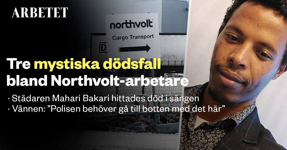 MGPCitat's tweet photo. .@OrjanP: dödsfallen på Nortvolt har ju inte ett skit med arbetsplatsen att göra

de har dammsugit hela Skellefteå efter arbetskraft och fick 

den socioekonomiska gruppen som är väldigt utsatt för olika former av sängrökning

@ArmannRman: som drunknar för att de inte kan simma https://t.co/Dfzk1WUMJu