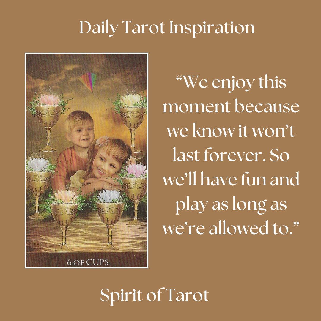 Spirit_of_Tarot's tweet image. Usually seen as a card of nostalgia, this 6 of Cups encourages us to live in the moment -- because today will soon become yesterday.  Carpe diem. This moment won't last forever.  #dailytarot  #6ofcups  #arcanumtarot  thespiritoftarot.com
