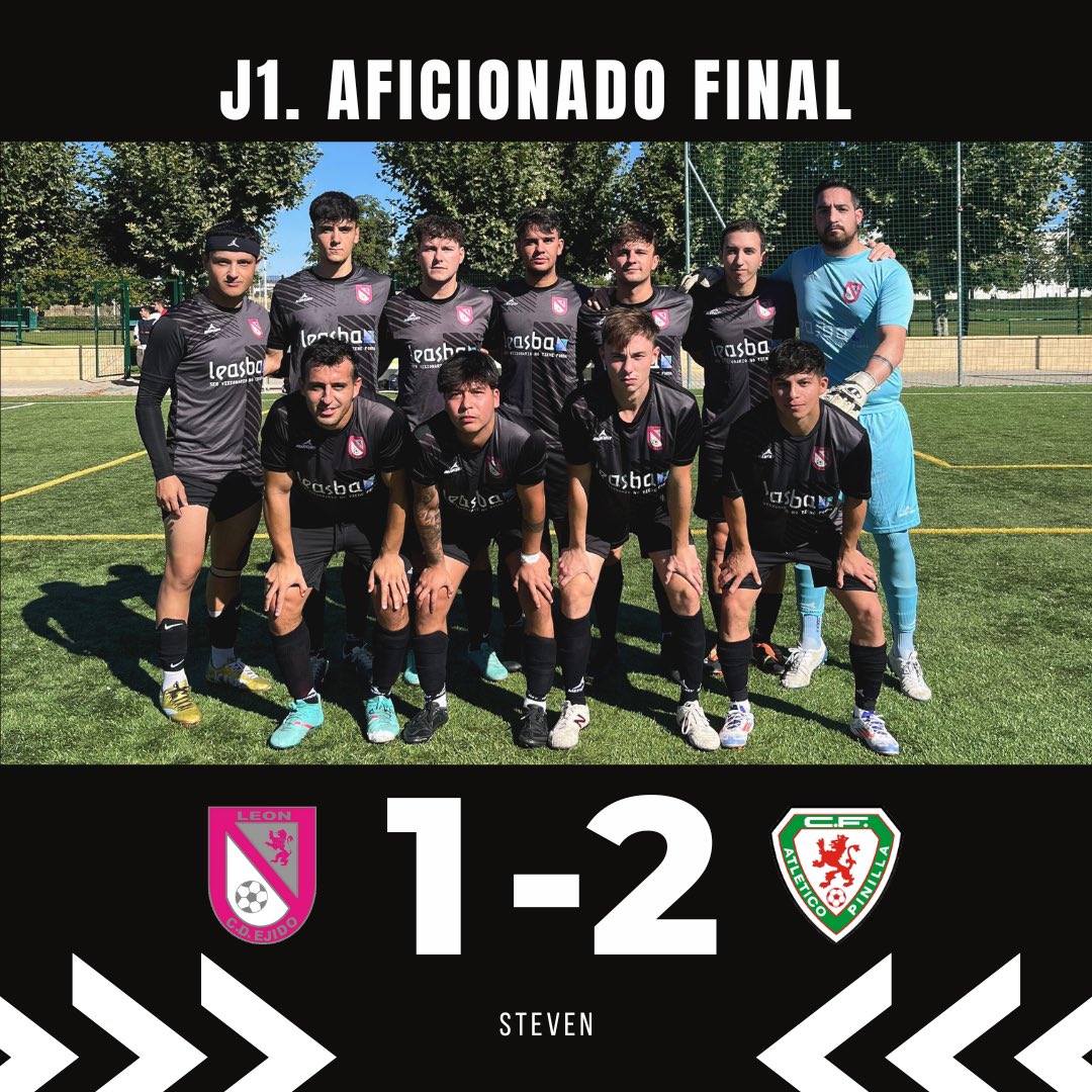 AFICIONADO | J1 

🏁FINAAL🏁

<a href="/cdejido/">Club Deportivo Ejido León</a> 1-2 atco Pinilla 

⚽️ Steven