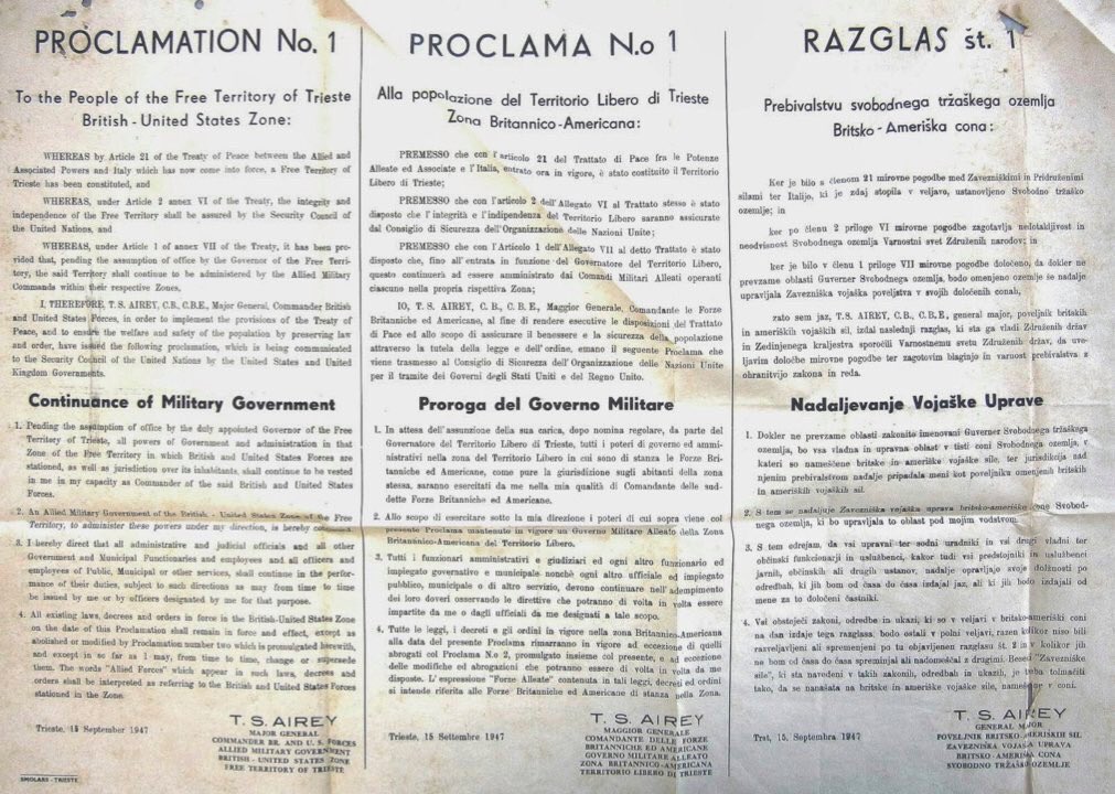 #OnThisDay - #OTD: on #15September 1947 the Treaty of Peace with Italy comes into force, and #Trieste is proclaimed the Capital city of a new independent State, the #FreeTerritory of Trieste.
🇬🇧🇺🇸 bit.ly/Proclamation1A…
🇺🇳bit.ly/1ProclamaAMGFTT
🇸🇮bit.ly/Razglas1AMGFTT