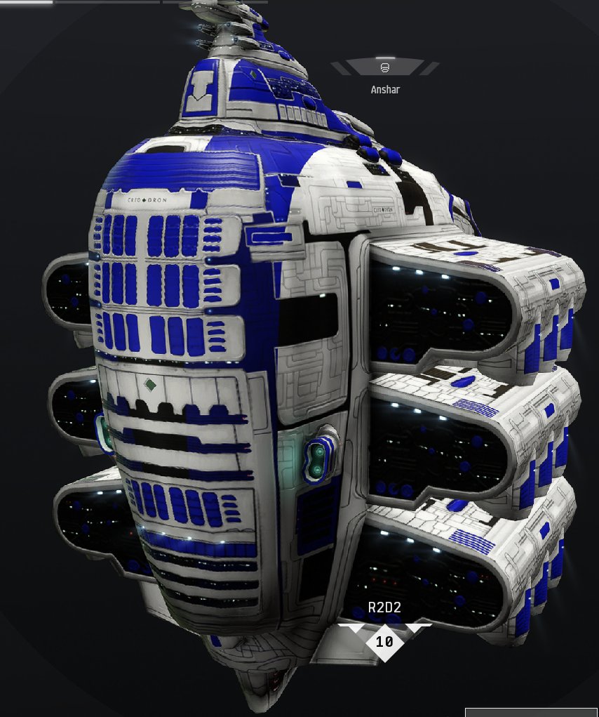EveOnline's tweet photo. EVE Partner @chaos1298's SKINR competition finished this week and there were some amazing entries!!

The winner of 'Chaos' Favorite' was DblTee with this awesome Anshar SKIN. Just tell pirates, ‘This isn’t the cargo you’re looking for’—though we can’t guarantee they’ll fall for it, it's definitely worth a try~
