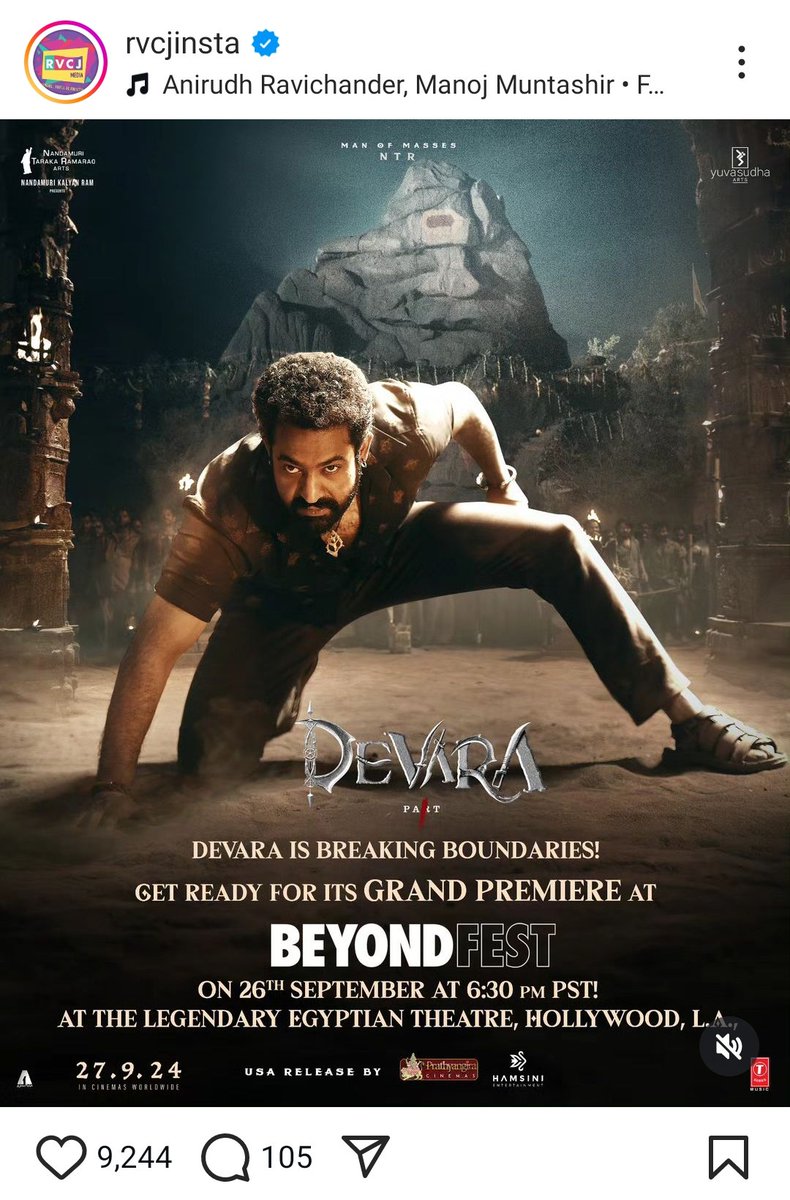 nani_chowdary06's tweet image. Wide spreading in North🔱🔥.
india gonna witness devara revolution on September 27th 🌊💥
#memepages
#DevaraGoesGlobal #DevaraUS #DevaraUK #DEVARA #DevaraOnSept27th #jrntr