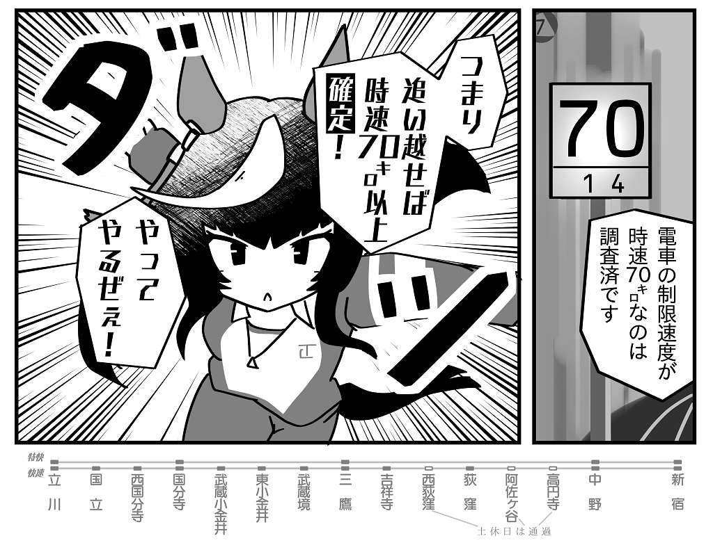 カルストンライトオvs中央線杉並3駅 というローカルすぎる漫画を描いてしまった。謎すぎる #ウマ娘 
