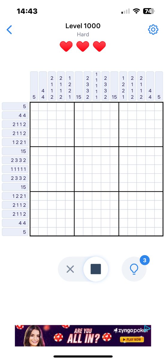 themiddlesix's tweet image. Level 1000
Das geht an die Hater
#Nonogram