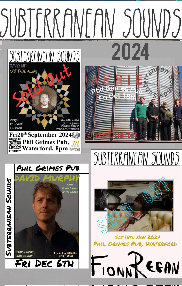 Subterranean Sounds (@subtsounds) on Twitter photo We are looking good for the rest of the year. 2 sold out, 2 to go.
<a href="/David_Kitt/">David Kitt</a> <a href="/fionnregan/">Fionn Regan</a> <a href="/_mattjacobson/">Matthew Jacobson</a> <a href="/steelydave83/">David Murphy</a>
<a href="/richiejape/">Richie Egan</a> <a href="/DaltonEoin/">Eoin Dalton</a> <a href="/NiniDalton/">Niamh Dalton</a>
Maybe we'll sneak another one in before the end...
eventbrite.ie/o/subterranean… We are looking good for the rest of the year. 2 sold out, 2 to go.
<a href="/David_Kitt/">David Kitt</a> <a href="/fionnregan/">Fionn Regan</a> <a href="/_mattjacobson/">Matthew Jacobson</a> <a href="/steelydave83/">David Murphy</a>
<a href="/richiejape/">Richie Egan</a> <a href="/DaltonEoin/">Eoin Dalton</a> <a href="/NiniDalton/">Niamh Dalton</a>
Maybe we'll sneak another one in before the end...
eventbrite.ie/o/subterranean…