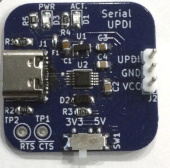 GadgetReboot's tweet photo. Serial UPDI programmer pcb - works better and is smaller than the older JTAG2UPDI Arduino Uno method of programming Atmel parts in Arduino IDE.
Thanks to @PCBWayOfficial for the pcbs!
https://t.co/9HLWkkOgHd https://t.co/JbuY3lpoNs