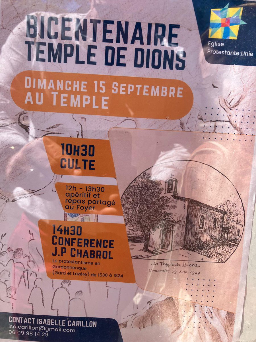 Au temple de Dions, conférence de notre auteur  JP Chabrol cet après midi 
<a href="/EPUdF/">Eglise Protestante Unie de France</a> <a href="/CalvinDiffusion/">CalvinDiffusion</a>