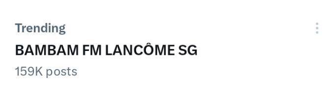 BamBamBooster's tweet photo. @BamBam1A @BAMBAMxABYSS BamBam at the Lancôme pop-up event in Singapore 💙

BAMBAM FM LANCÔME SG
#27 Worldwide 
#4 Thailand
Trending in Singapore (for you) 

#BamBam 
#5 Singapore 

#stepintothefuture
#GENIFIQUE #Lancôme #Lancome #LancomeSG #BamBam #뱀뱀 @BamBam1A @BAMBAMxABYSS https://t.co/unLVTPe12y