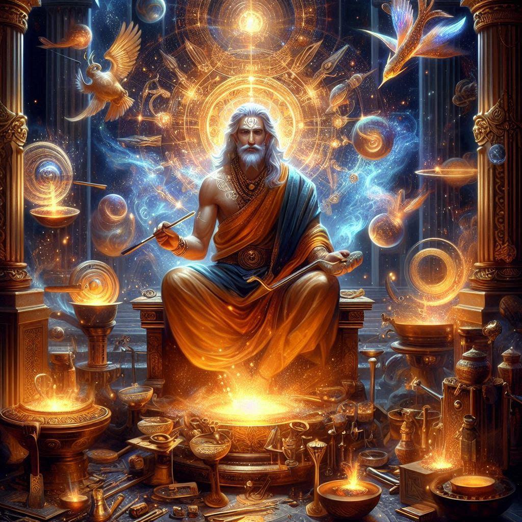 threadtablets's tweet image. ✨ Master of All Forms:

As the "fashioner" of all forms, Tvashtr holds the knowledge of form, function, and balance in creation, making him a vital deity in understanding the physical and metaphysical realms of Vedic tradition.

#MasterCreator #VedicGod 10/10