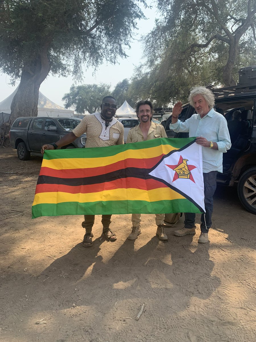 livity_'s tweet photo. It was nice working with you Jeremy Clarkson, Richard Hammond and James May.
Thank you for flying Zimbabwe’s 🇿🇼🇿🇼🇿🇼🇿🇼flag high. https://t.co/dUzhyJjtQW
