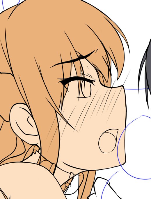 第一段階の線画調整は差分用の表情線画をカキカキしてましたんご〆(‾・ω・‾)b
一応テキスト確認しながらそれに合った表情を描いてるんだけど・・・
時々後から「全然合ってなくね?w」ってなる時もあるのねん🤣😆