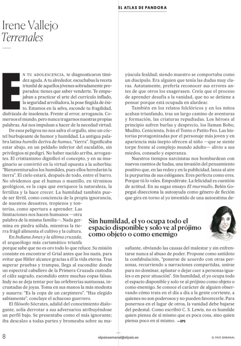 En este hermoso texto, <a href="/irenevalmore/">Irene Vallejo</a> nos recuerda que la humildad tiene que ver con conocer nuestras limitaciones, con reconocer nuestros errores y con tener mentalidad de principiante: adoptar una actitud abierta, flexible y receptiva para aprender lo que todavía no sabemos.