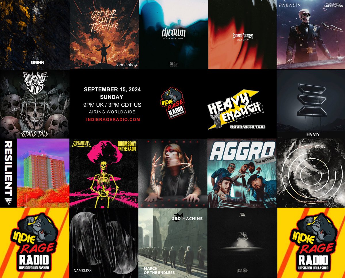MusicMattersTee's tweet photo. Today 9pmUK 4pmEST worldwide Tune into @IndieRageRadio 🔊https://t.co/fbYDNfmgnz
#HeavyEnough play the brilliant new music from- #Grinn @annisokay @thrownsthlm @downpour_uk #Paradis @FTSCork @enmymusic +more Enjoy!
Info: https://t.co/ivr7EnJbZH
#NewMusicAlert #ListenHere https://t.co/GkdxPMufJf