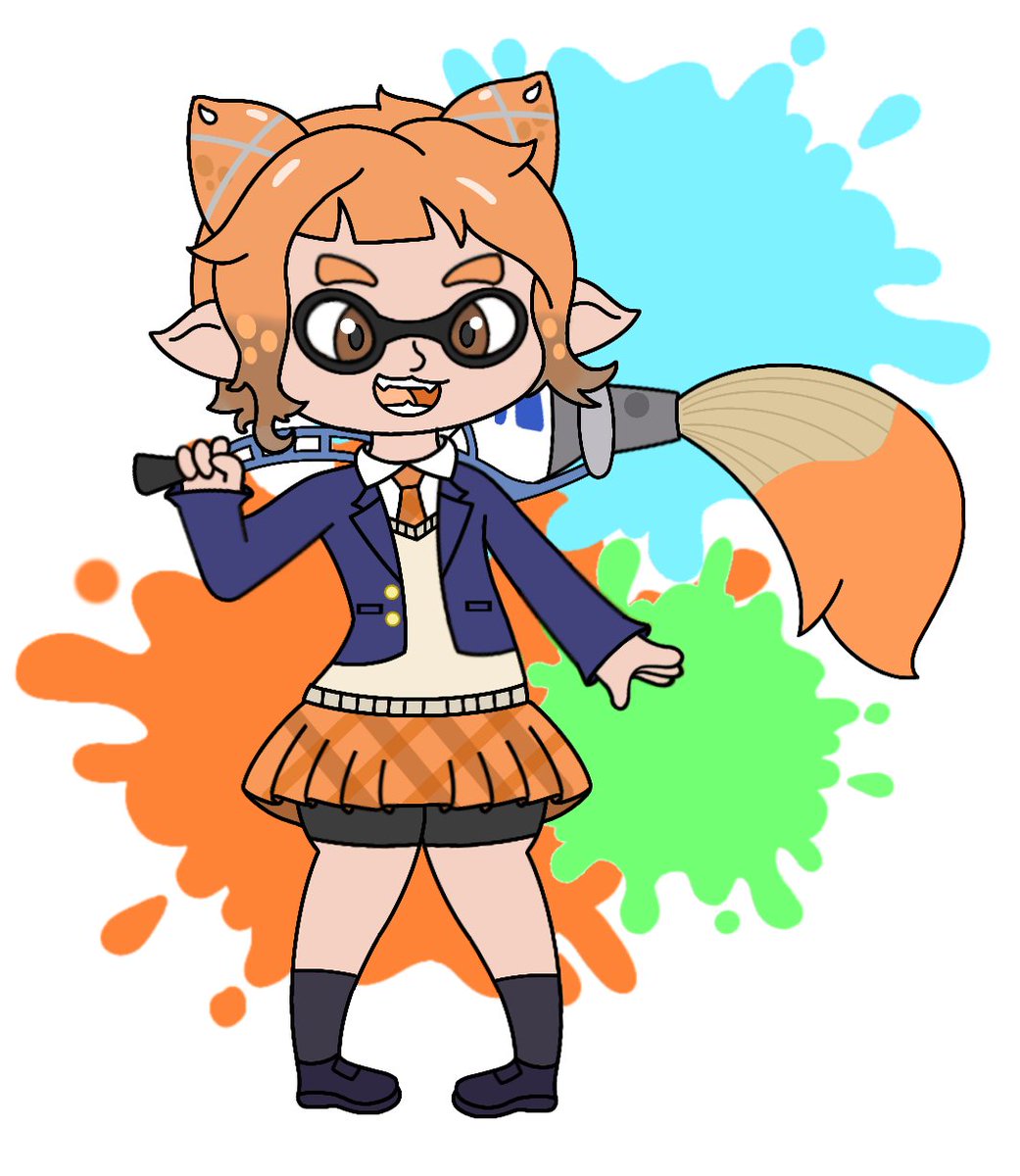 In honor of the Grand Festival I wanted to make this drawing of my Inkling. 

Oh and also, Let's go team future!!!
#Splatoon3 #GrandFestival