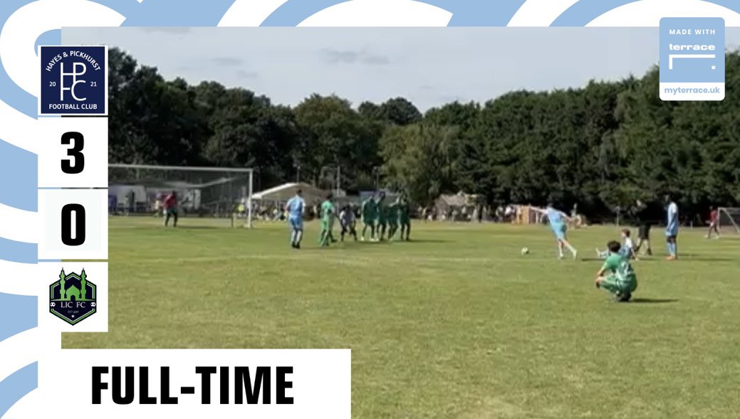 FULL-TIME RESULT | Hayes &amp; Pickhurst 3-0 L.I.C 

A good performance in our first home game of the season and we’re off the mark 

#hpfc