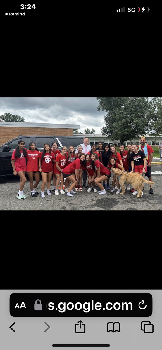 Peanutt🐾 &amp; his favorite team. Thank you Mayor Barberio, booster parent volunteers &amp; everyone who stopped by the car wash last week.