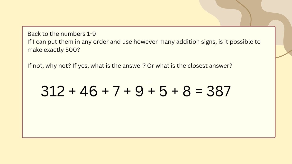 MathsWithMrHill's tweet image. Preparing some addition problem solving for challenge students in KS2/3 - a bit of Don and one of my own. I don't even know the answer to the last one, looking forward to exploring with the students! #mathschat #maths #mathschallenge 🌏mrhilledu.live/xql