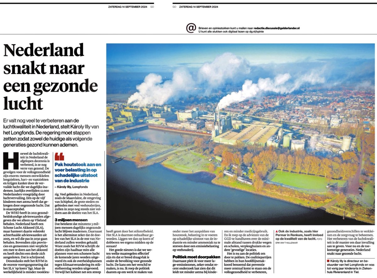 Károly Illy, directeur Longfonds: "Er valt nog veel te verbeteren aan de luchtkwaliteit in Nederland. Regering aan zet. Pak houtstook aan!"
ad.nl/opinie/opinie-…