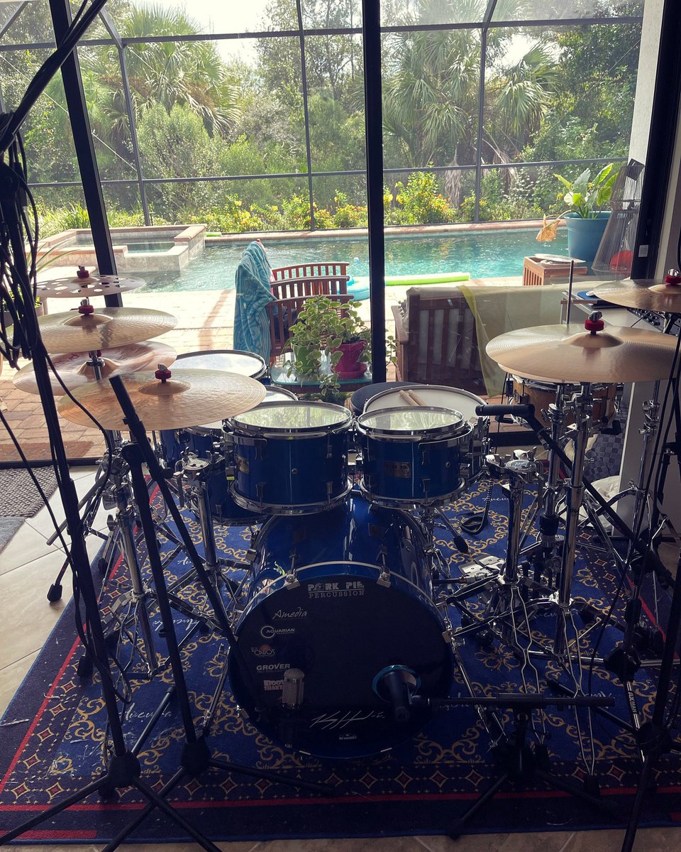 On the docket for today..drums, pool, drums, football, drums, dinner, Herbie Hancock show