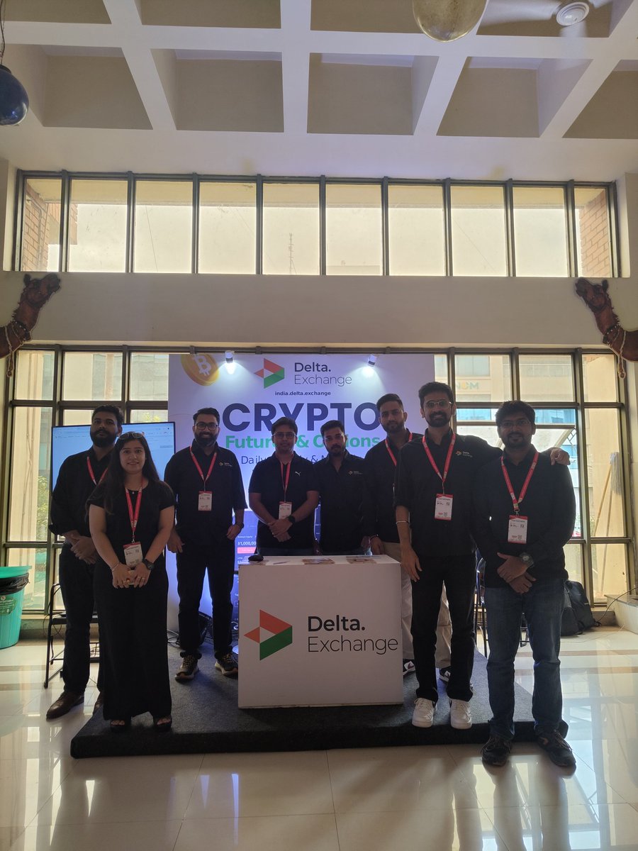 Delta_Exchange's tweet photo. Team Delta Exchange was at #botsummit in Pune today! 

Bringing Crypto Futures and Options to every trader in India 🇮🇳

#BotsPune #OptionsTrading #Bitcoin https://t.co/0o1HE8Z1kk