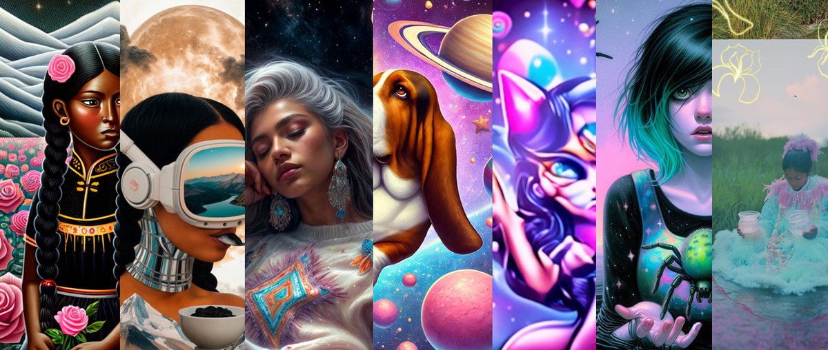 lalunayelfuego's tweet image. A new community of artists is onboarding web3 next week. This year I’ve been teaching artists to use AI as a collaborative tool in their creative work. More than 150 artists have taken my workshops this year, and a group of women artists between them showed interest in criptoart.