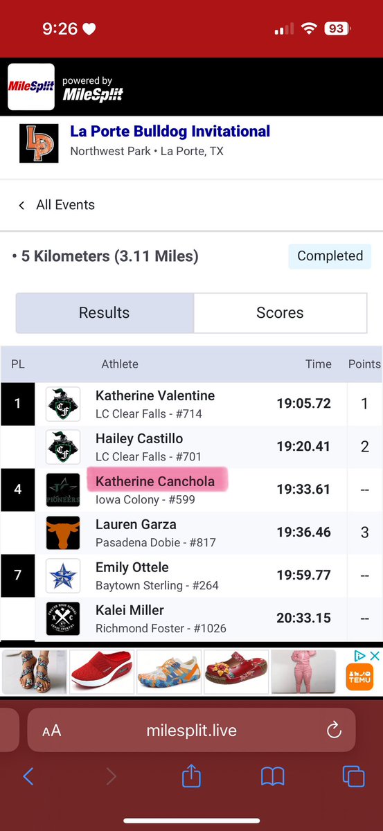 k_canchola_'s tweet photo. NEW 5K PR!!! Can’t wait to keep improving!!! https://t.co/qM3BurYabW
