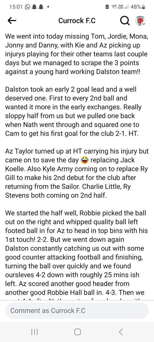 Currock FC tweet media