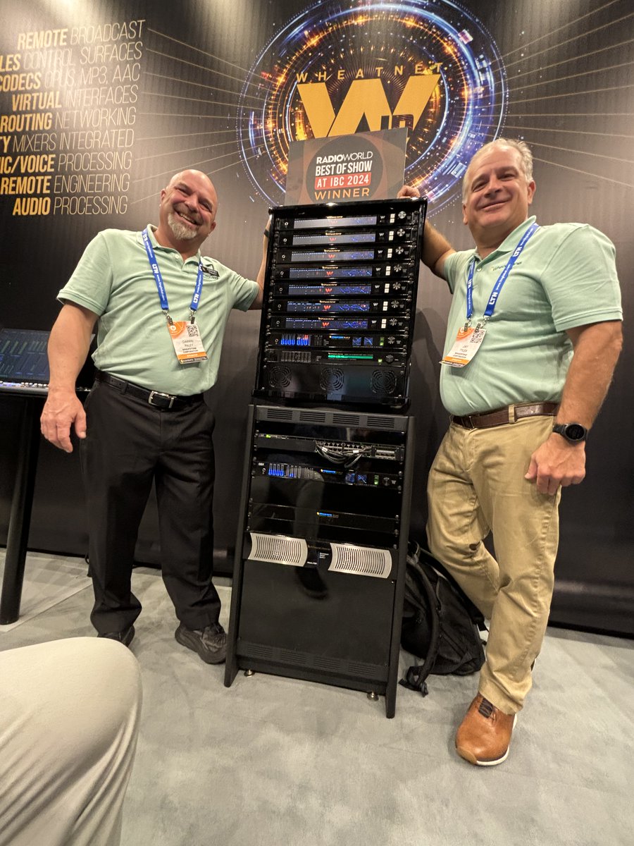 Wheatstone_Corp's tweet image. This happened: IBC 2024 Best of Show awards, X3! One for our Blade 4 fourth gen #AoIP, another for our DMX value console, and yet another for our Strata console and Remote Strata virtual mixer combo. We feel the love!