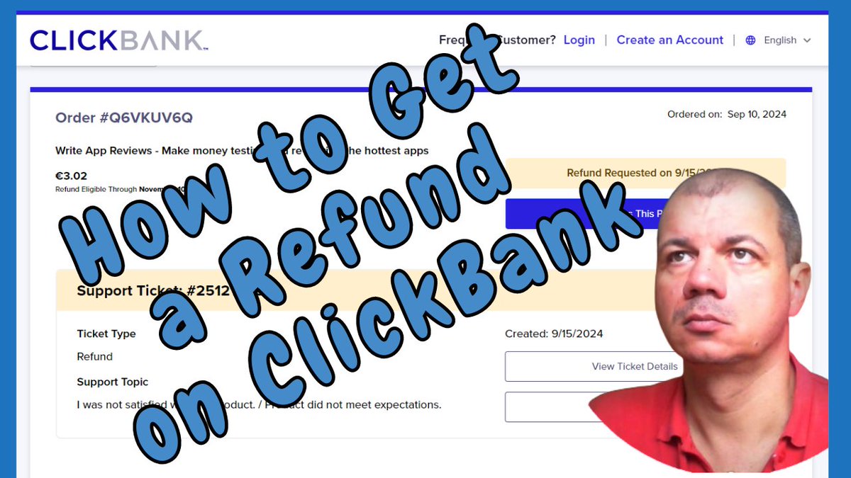 MikeMudesi's tweet photo. 💸 Bought a ClickBank product you're not happy with? No worries! 
I just dropped a new video on how to get a refund in a few easy steps. 

https://t.co/LEMlmnQ32r

Watch now and get your money back fast! #ClickBank #RefundGuide #HowToGetARefund https://t.co/C69xVt8ZZX