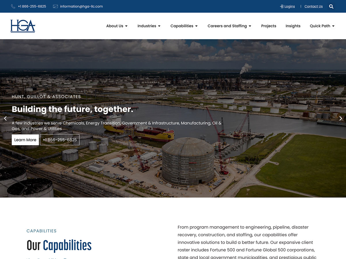 Exciting news! 🚀 Just launched a brand-new website for Hunt, Guillot &amp; Associates (HGA) in Ruston, LA! 🌟 Explore their 25+ years of expertise in project management and engineering services across multiple industries at hga-llc.com. Check it out!