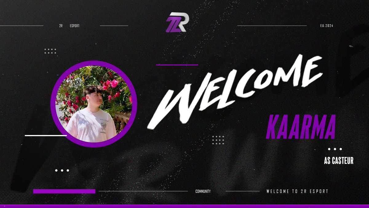 2R_Esport's tweet photo. Annonce Officielle 💜🤍

Nous l'attendons, le voici, notre nouveau casteur @Kaarmaoff qui sera au cast pour les cups sur notre WEBTV. 
Accueille-le comme il se doit. 

Bienvenue à toi dans la famille chef 🫡 en espérant que tu te plairas chez nous 😁

#2RWIN 💜🤍 https://t.co/c9A2aiNDhH