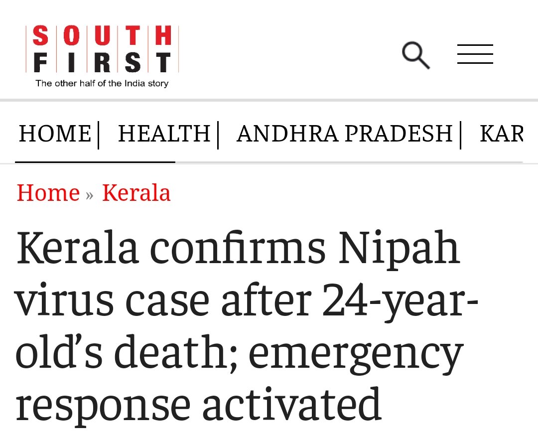 vinodscaria's tweet image. ๐จ #Nipah again in Kerala 
One of the best examples on how decentralised testing can enable rapid testing and public health decision making in outbreaks
Hope other states would also follow 
We also need an EUA for IVDs to enable this. 
thesouthfirst.com/kerala/kerala-โฆ
