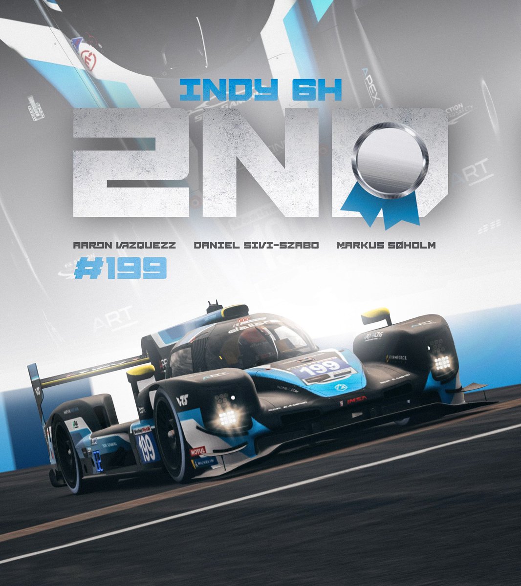 Markus Søholm (@markussoholm) on Twitter photo 2ND PLACE AT INDY🥈
2nd place in the Indy 6 hour does not feel bad🥈 unfortunate we couldn’t make it a win but that’s racing sometimes.
Great job to <a href="/Ssz_Daniel/">Sivi-Szabó Dániel</a> <a href="/AVL_44/">71aaron</a> on the great pace, was fun racing with you in the <a href="/apexracingteam/">Apex Racing Team</a> #199 🙏 2ND PLACE AT INDY🥈
2nd place in the Indy 6 hour does not feel bad🥈 unfortunate we couldn’t make it a win but that’s racing sometimes.
Great job to <a href="/Ssz_Daniel/">Sivi-Szabó Dániel</a> <a href="/AVL_44/">71aaron</a> on the great pace, was fun racing with you in the <a href="/apexracingteam/">Apex Racing Team</a> #199 🙏